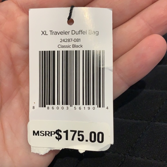 NWT Vera Bradley xl duffel bag classic black - Picture 12 of 12